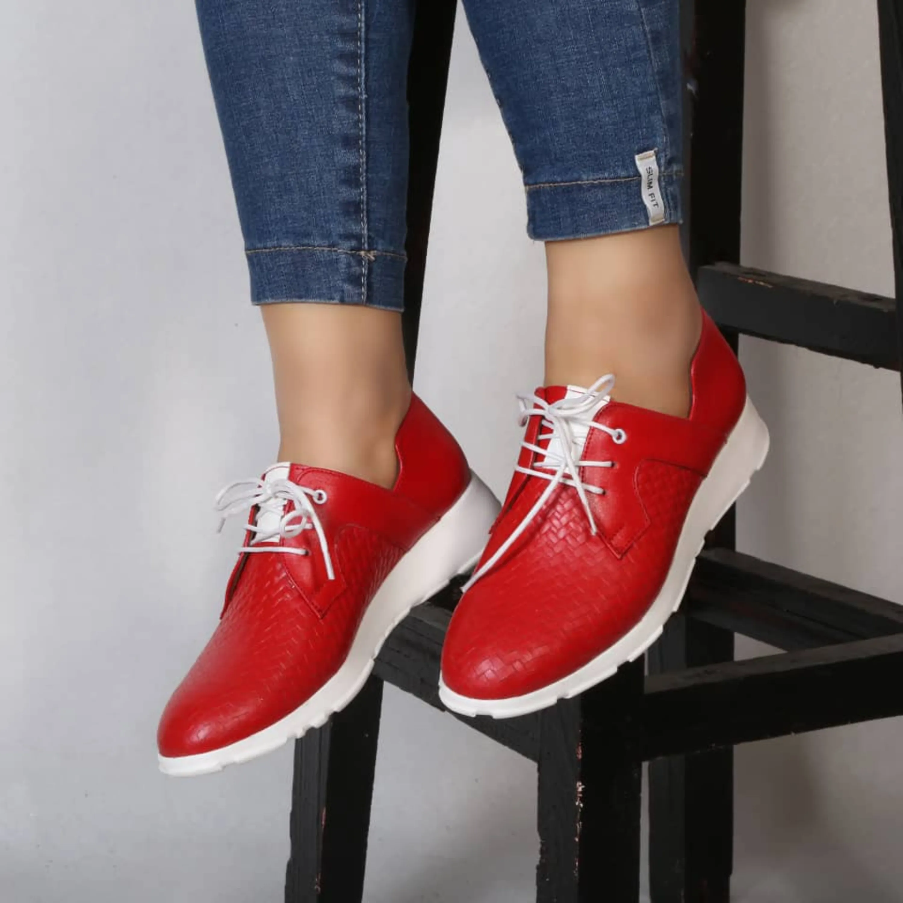 کفش  چرم زنانه مدل حصیری